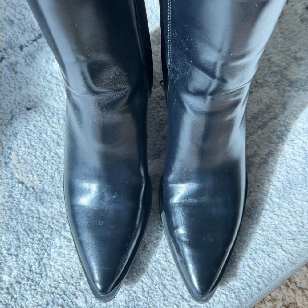 H&M Shiny Black Heeled Boots - Picture 7 of 8